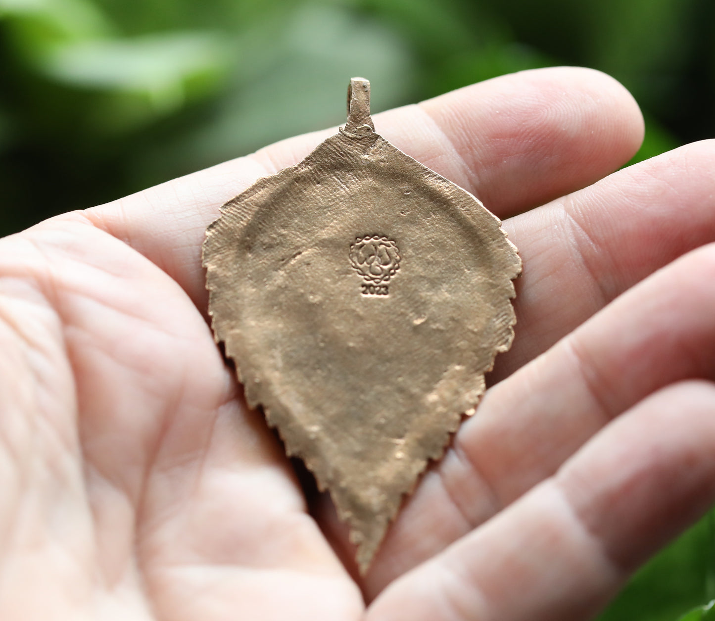 Handmade Birch Leaf pendant with Beautiful Image Featuring a tree