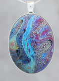 River Running  - Glow-in-the-dark pendant with a beautiful abstract soap film pattern